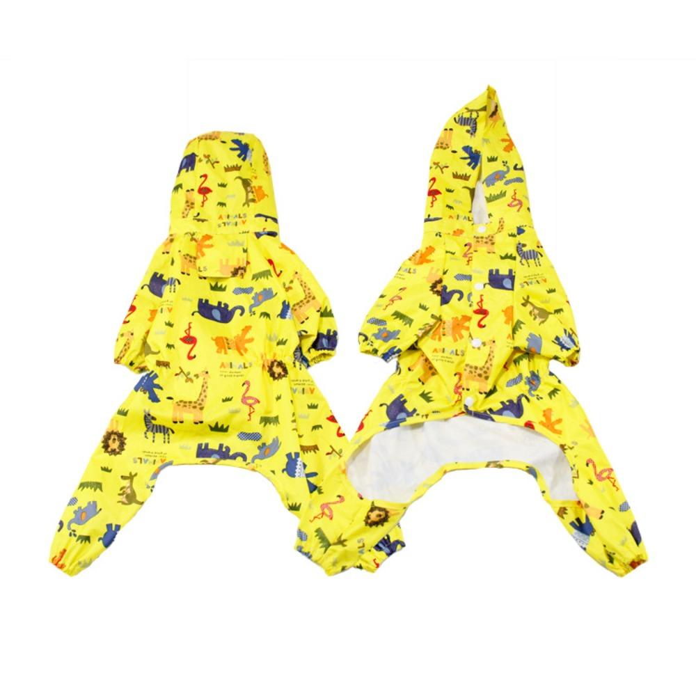 

Cute Teddy Corgi Puppy Clothes Printed Pet Raincoat All Inclusive Four Feet L жёлтый