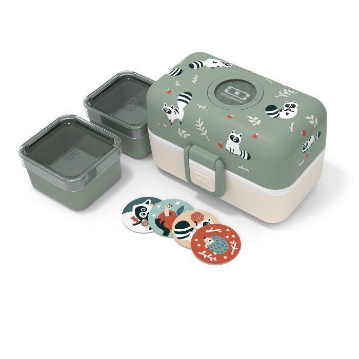 Lunch Box Enfant - MONBENTO - 3 Compartiments - Sans BPA - MB Tresor Raccoon