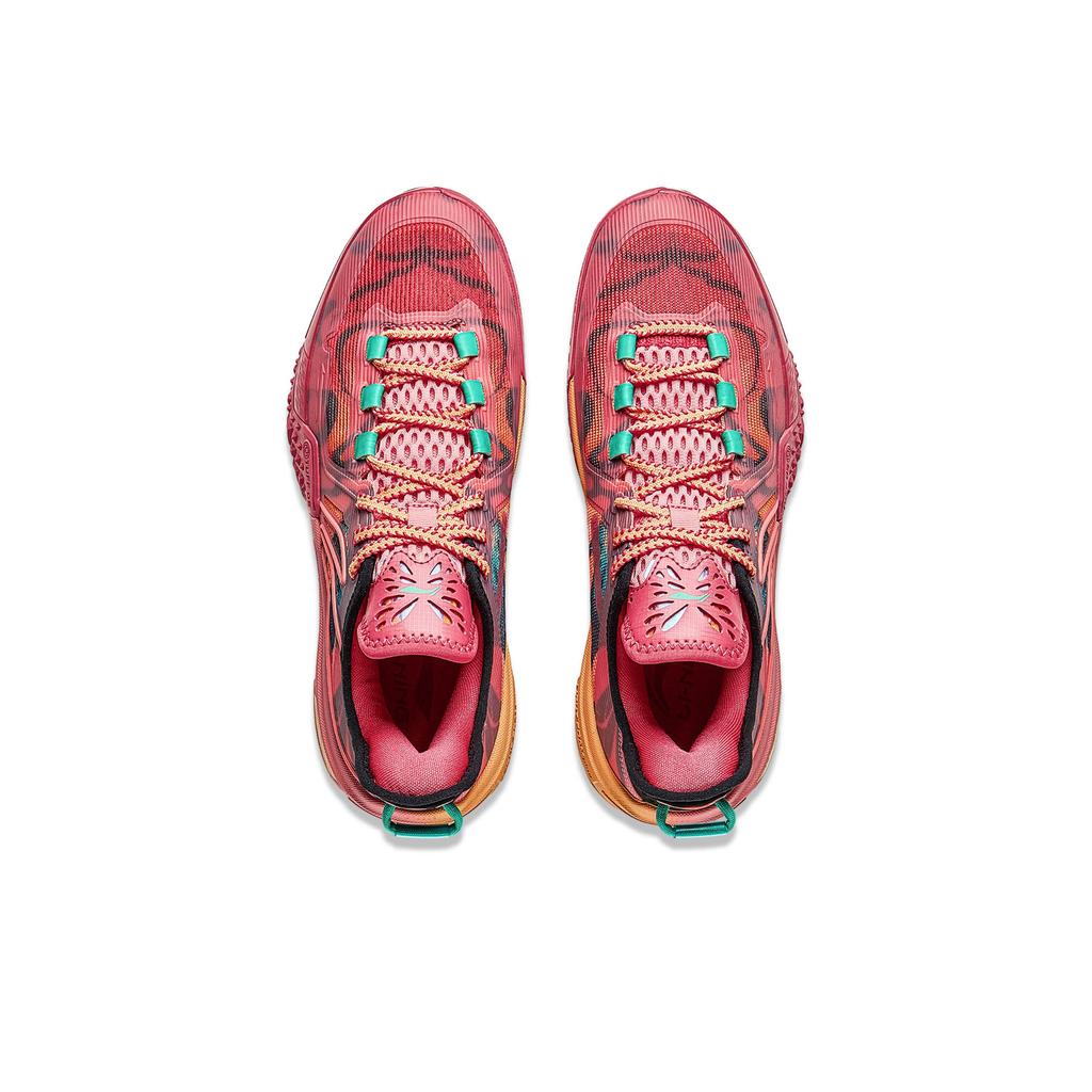New LiNing Jie Ao Metamorphosis Cushioned Anti Slip And Wear Resistant Lightweight Low Top Basketball Shoes Men's Pink ABFU019-12