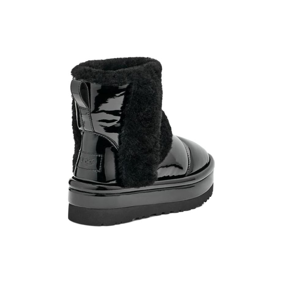UGG Sheepskin Warm Heightening Non-Slip Round Toe Short Tube Warm Short Snow Boots Women snow boots Black 1151630-BLK