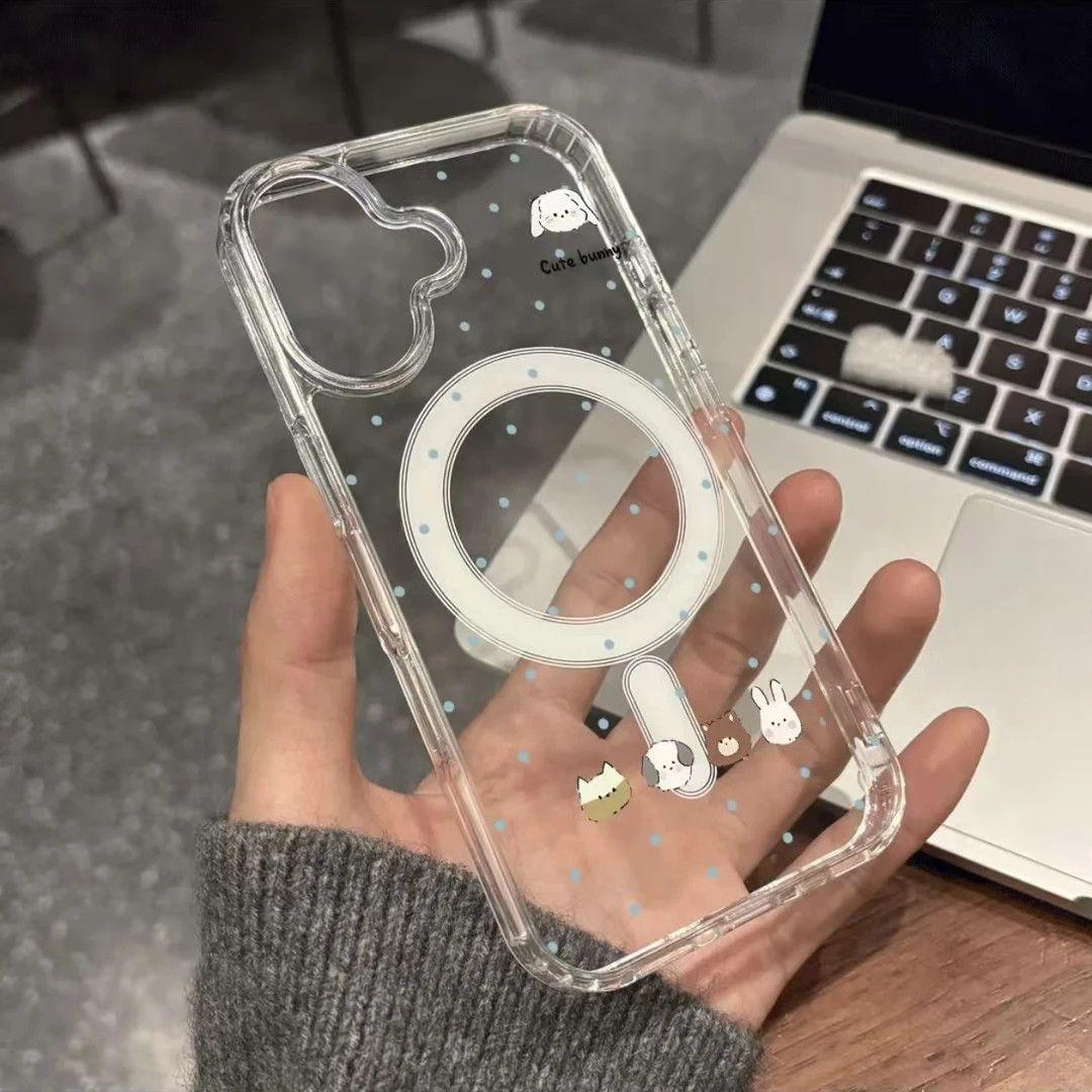 

Transparent Magnetic Cat Paws Case for Apple 15 Pro Max, with Full Touch Button Accessibility iPhone 15