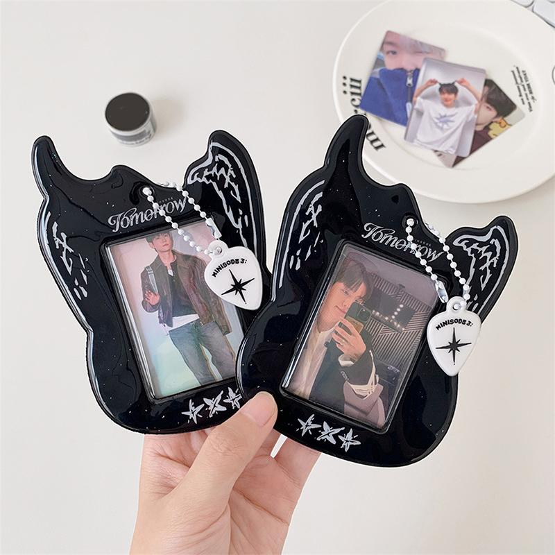 Cartoon Photocard Case Card Holder Bag Keychain Guitar Photocard Bag Cute Idol Photos Protective Cover Idol Photo Card Holder
