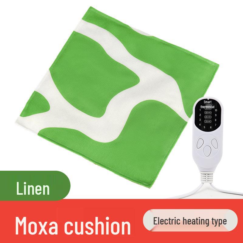 

Подушка с подогревом из полыни с регулируемой температурой, электрическая моксотерапия, хлопковая и льняная подкладка для домашнего или офисного использования