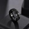 Rotera Roterande Ångest Fidget ringar Titan Rostfritt stål Kedja Spinner Finger Ring För män Blå Guld Färg Svart Punk Rock