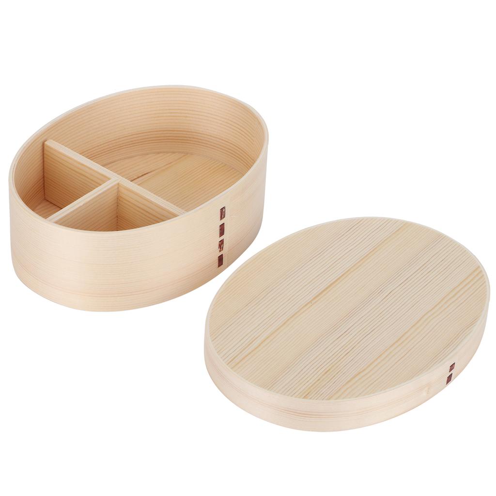 17,5x13,5cm Brotdose Holz Box Tragbarer Lebensmittelbehälter für Schüler Arbeiter
