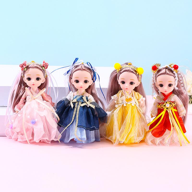 

Antique Vinyl Doll Toy Suit 13 Joint 17cm Girl Toy Ancient Dress Doll рожевий