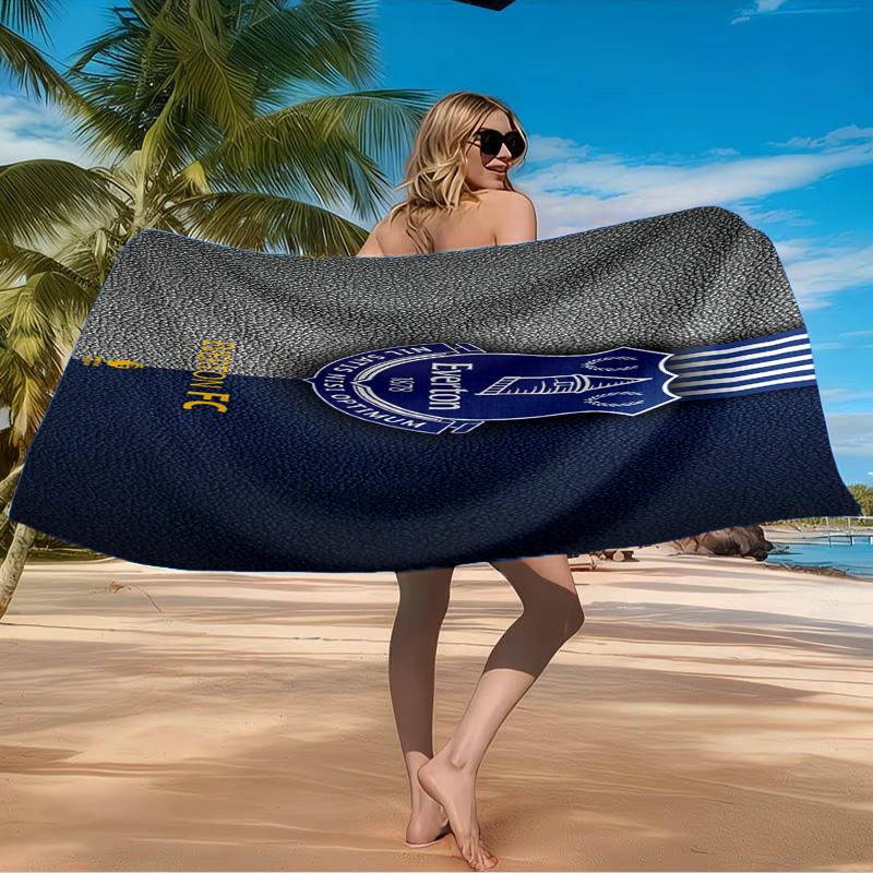 Fc Everton Crest Design Beach Towel Microfiber Beach Towel, Lightweight and Quick-Dry, for Summer Travel, Swimming Pool Fan Birthday Gift