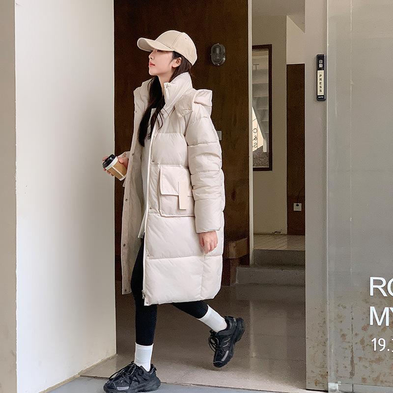New long cotton-padded women's winter warm hooded windproof cotton-padded jacket loose thickened fashion coat