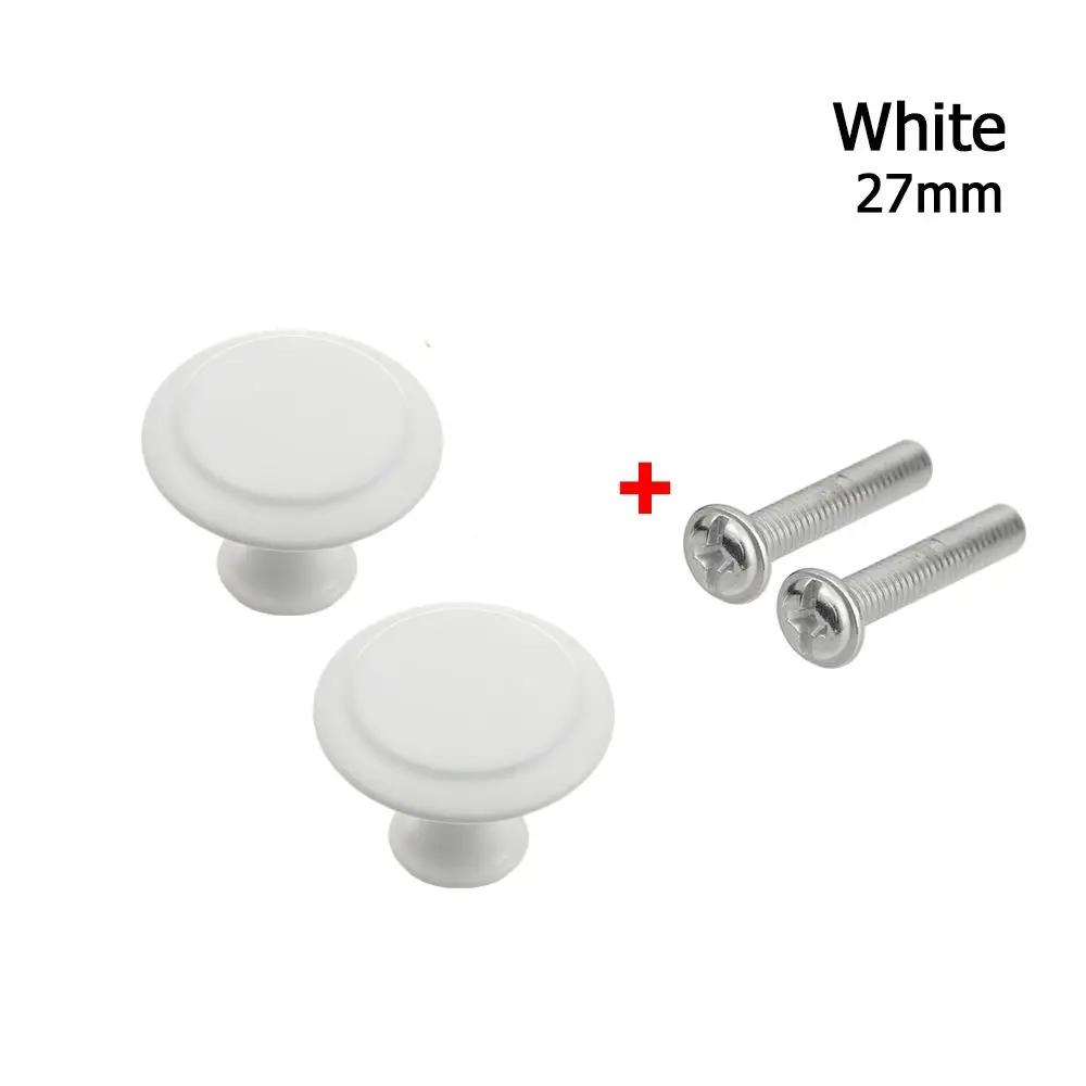 2 Stück runde Schubladengriffe (23/27/30 mm) mit Einzellochbefestigung für Küche, Schlafzimmer, Schränke, Kleiderschränke und Kommoden, Metallgriffe inklusive Schrauben