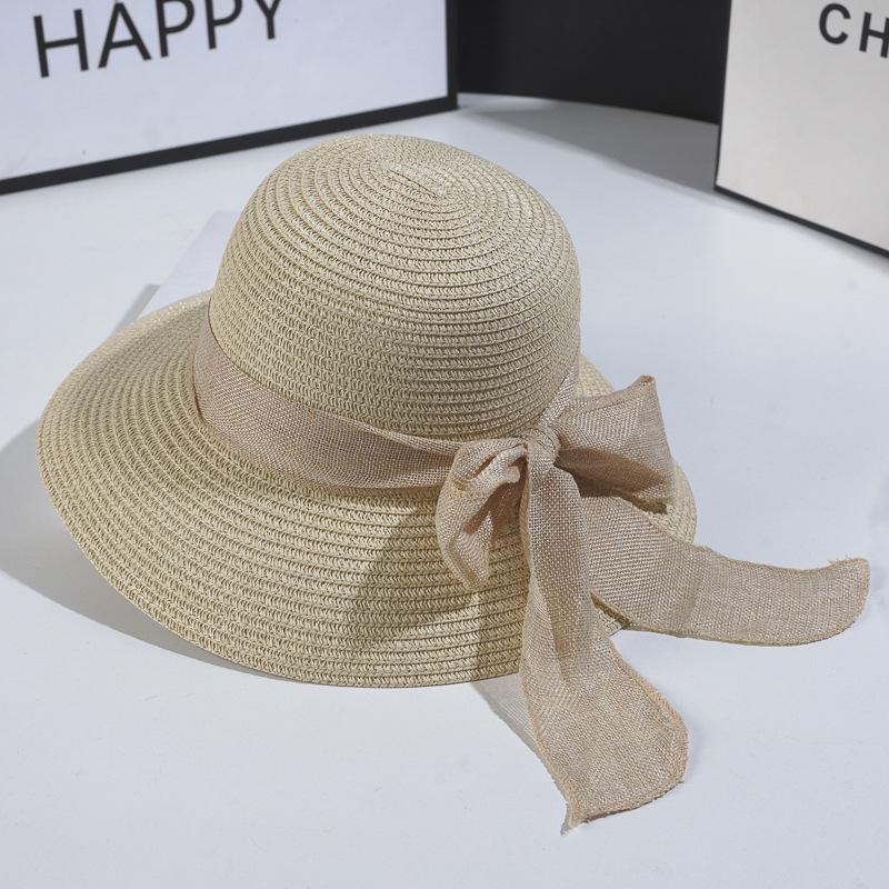 Women's Foldable Straw Sun Hat - Summer UV Protection Beach Hat