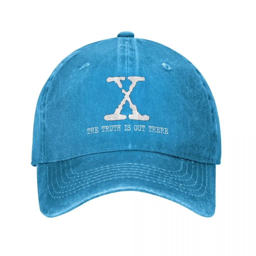 Fashion The XFiles The Truth Is Out There Baseball Caps Unisex Distressed Denim Headwear TV Shows Outdoor Summer Gift Hats Cap