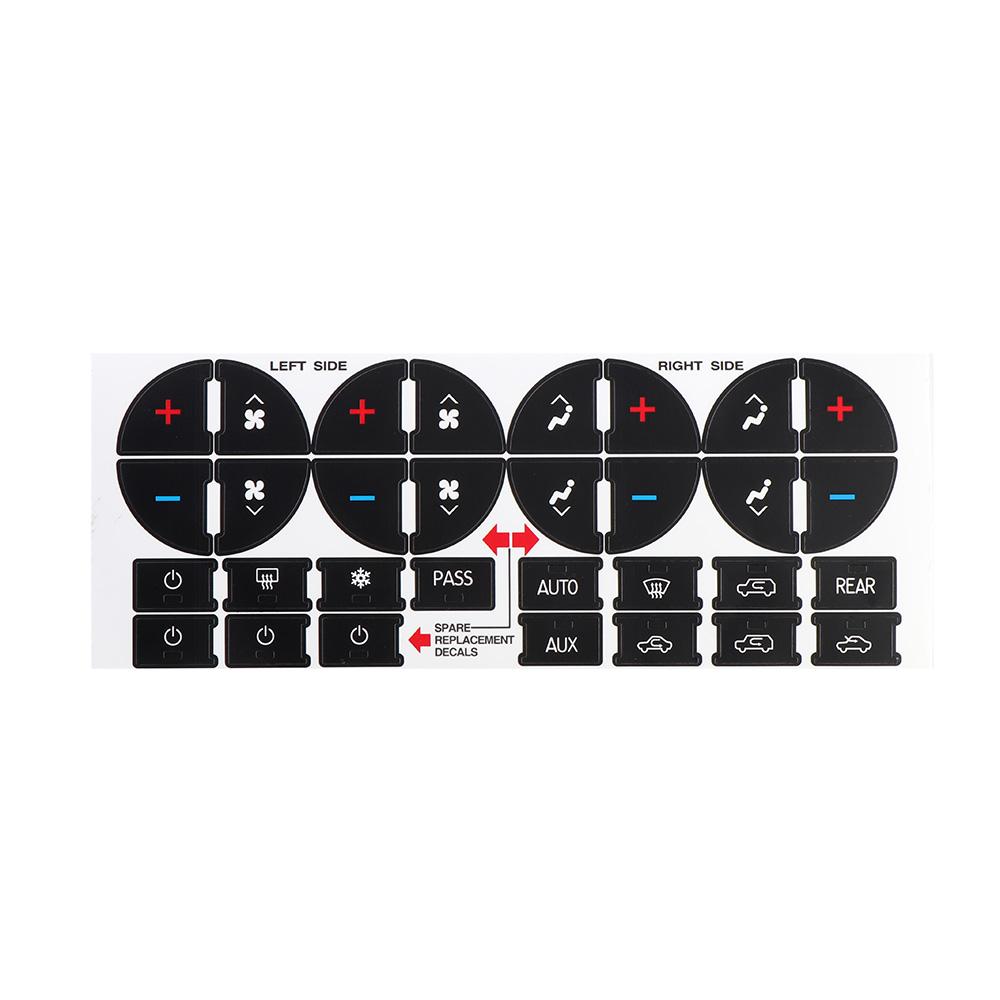 1 Stück AC-Armaturenbrett-Tasten-Reparaturaufkleber für GMC GMC-Fahrzeuge – Reparieren Sie ruinierte, verblasste A/C-Center-Bedienelemente