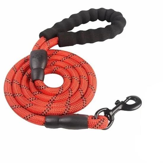 1.5M/2M/3M Large Dog Rope Round 1.2CM Nylon Pet Leash Strengthen Reflective Rope Walking Dog Traction Collar Harness Dog Lead