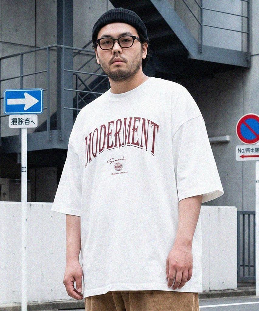 Modernoment Arch Logo Oversized Short Sleeve T-Shirt [Melange Grey]