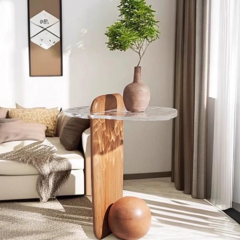 Wooden Coffee Tables Creative Corner Modern Side Table Beside Minimalist Tea Tables Living Room Bedroom Storage Furnitures