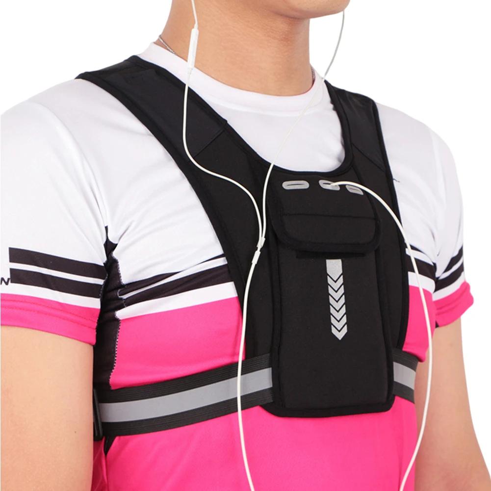 Running Backpack Reflective Vest Package Multifunctional Sports Phone Holder Water Bottle Bag Chest Pack For Outdoor Sports