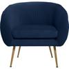 "Solaro" Armchair In Pleated Velvet Atmosphera - Blue