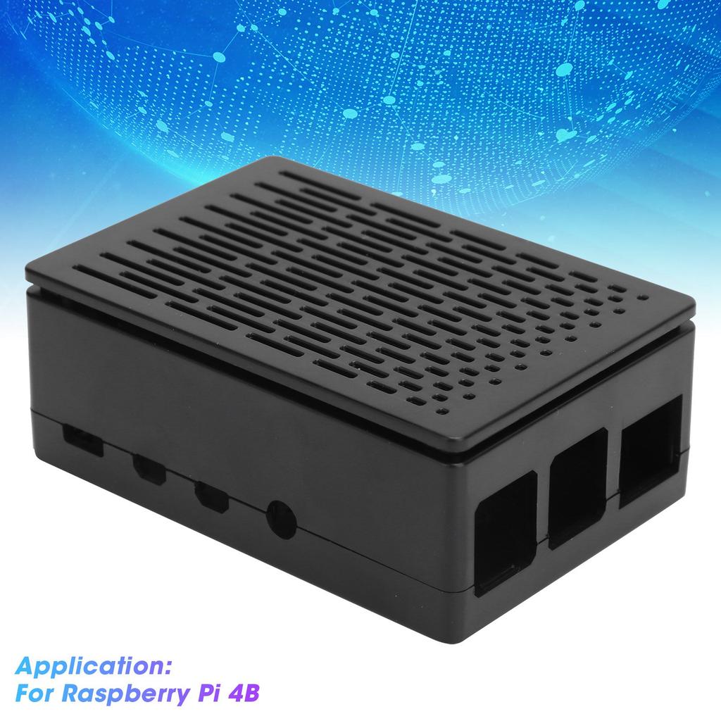Protective Case for Raspberry Pi 4B ABS Shell Reserved All Port for HDMI USB A VBlack