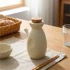 Keramik Ölspender im Vintage-Stil mit Holzdeckel, Mehrzweck Essig Gewürztopf, Auslaufsicher, Japanischer Stil, Ölflasche für den Esstisch