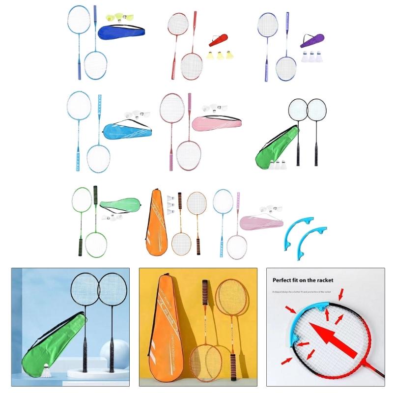 1Pair Shuttlecocks Racquet Light Weight Badminton Racket Set Professional Double Badminton Racquet for 2 Players Playing