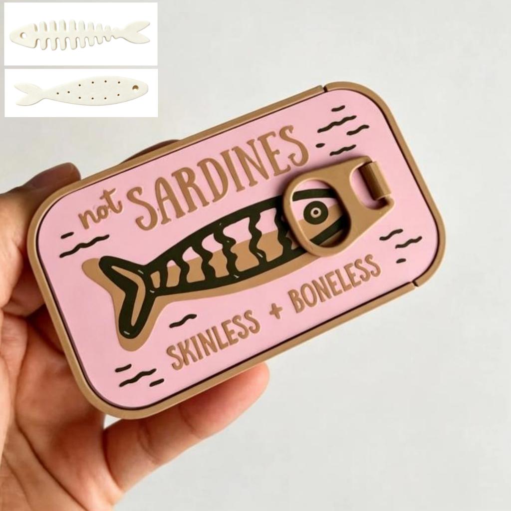 Sardine Tin Jewelry Box 3D Printed Necklace Earring Storage Box Easy Open Lids For Crafts & Packaging Storage
