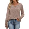 Women's Loose Comfortable Casual Fashion V-Neck Solid Color Long Sleeve Top