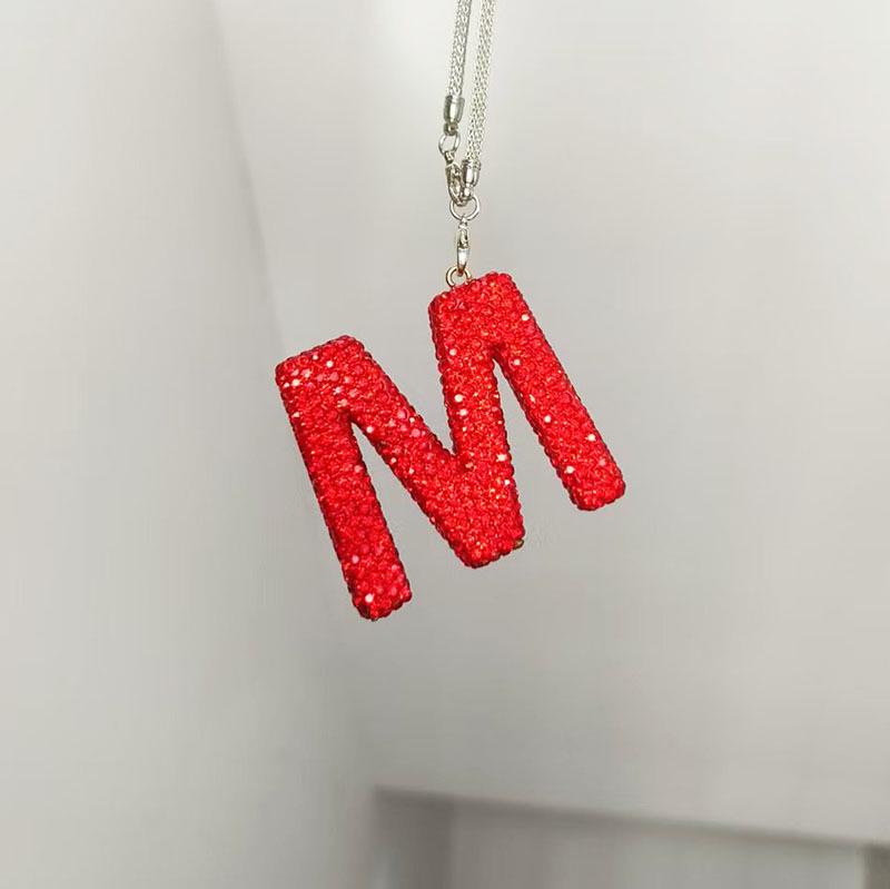 Rhinestone Ceramic Cross Pendant for Car Mirror Decor