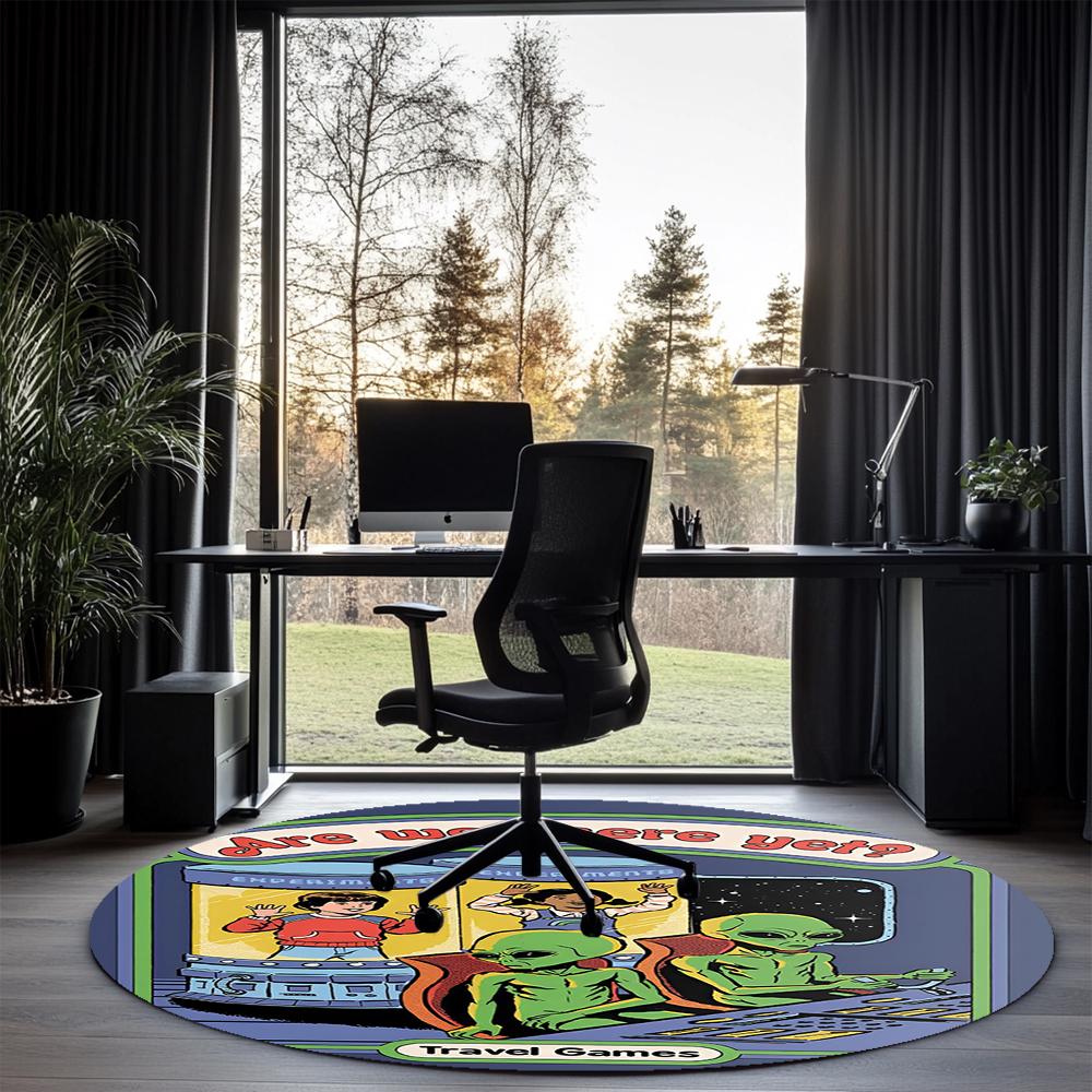 Steven Rhodes Printed Round Rug Carpet Chair Rug Area Rug Entryway Doormats,for Office Chair Living Room Bedroom Kitchen Room.