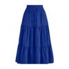 Sommer Boho Strandrock Damen Hoher Bund Mehrlagig A-Linie Maxi Langrock Lässig Fließend Schwingend Falten