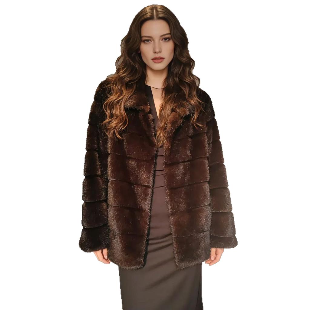Sable jacket women's clothing warm POLO collar autumn and winter new simple temperament celebrity style environmentally friendly fur