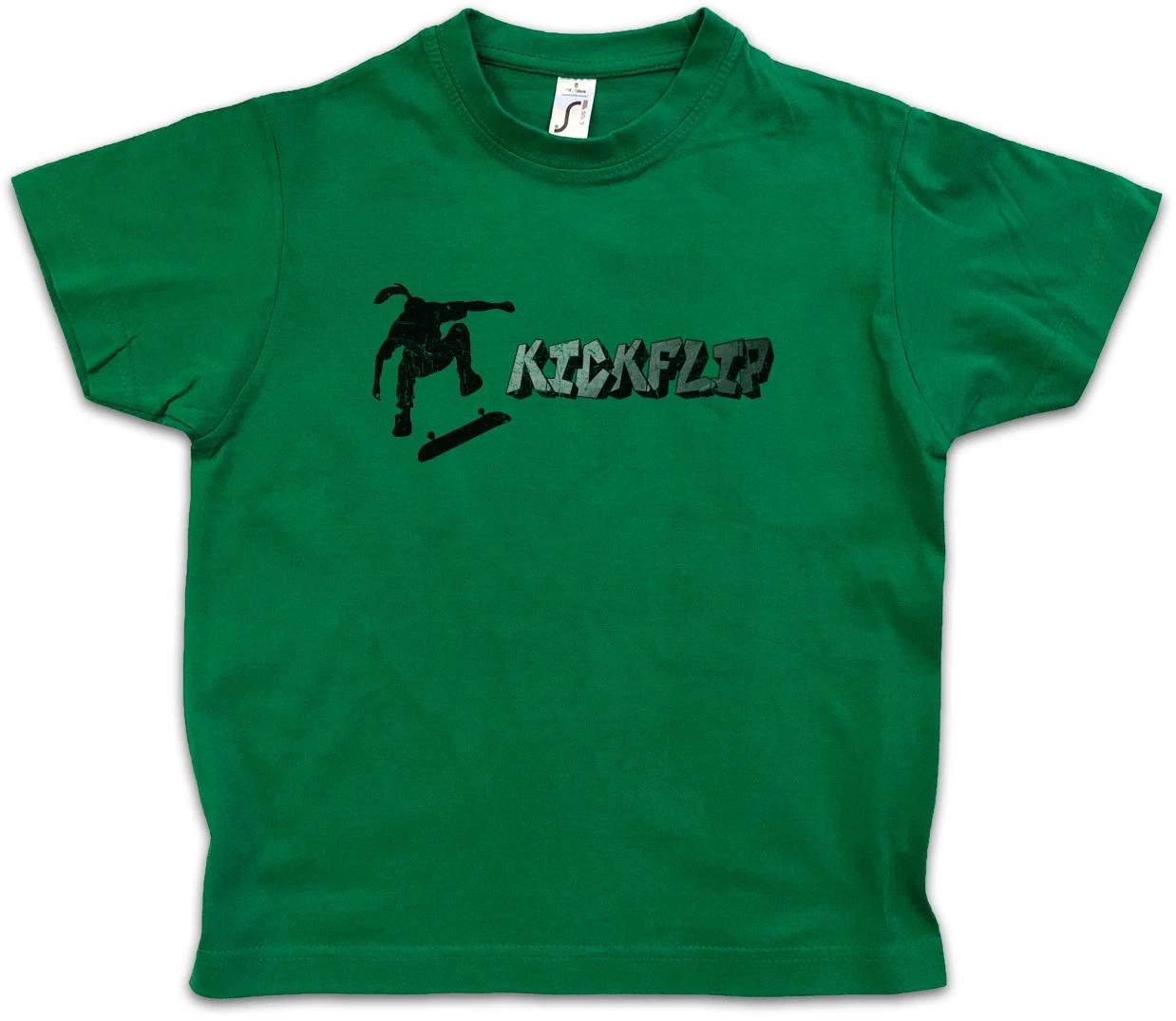 KICKFLIP Дети Мальчики kids boys Футболка SK8 Скейтбордист Кости Skate Or Die Игра Скейтборд Бригада 160