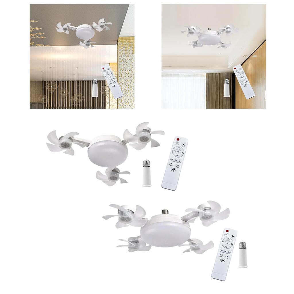 Ceiling Fan Light E27 Socket and Remote Control 3 Color Temperatures Lamp LED Dimmable Light for Entryway Indoor Bathroom