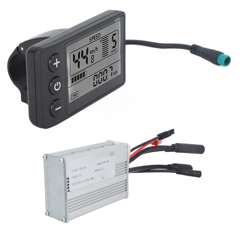 Controller per Bicicletta con Pannello S866 36V 48V 17A 250W 350W Controller Motore Guscio Metallico Impermeabile Kit di Conversione per Bicicletta per