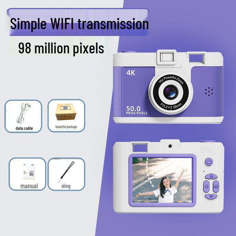 9800W Retro Digitalkamera mit Dual-Objektiv: HD-Foto & Video für Studenten