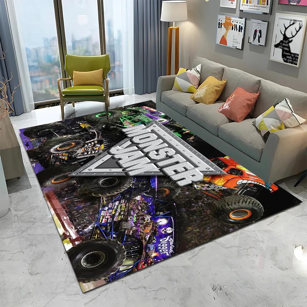 Covor 3D Monster Jam Monster Truck Desen Animat pentru Casă Living Dormitor Canapea Covoraș Decor, Covor pentru Copii Covoraș de Podea Antiderapant