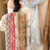 Cravat Flower Scarf Printed Long Ribbon Scarves  Collocation Clothing Accessories