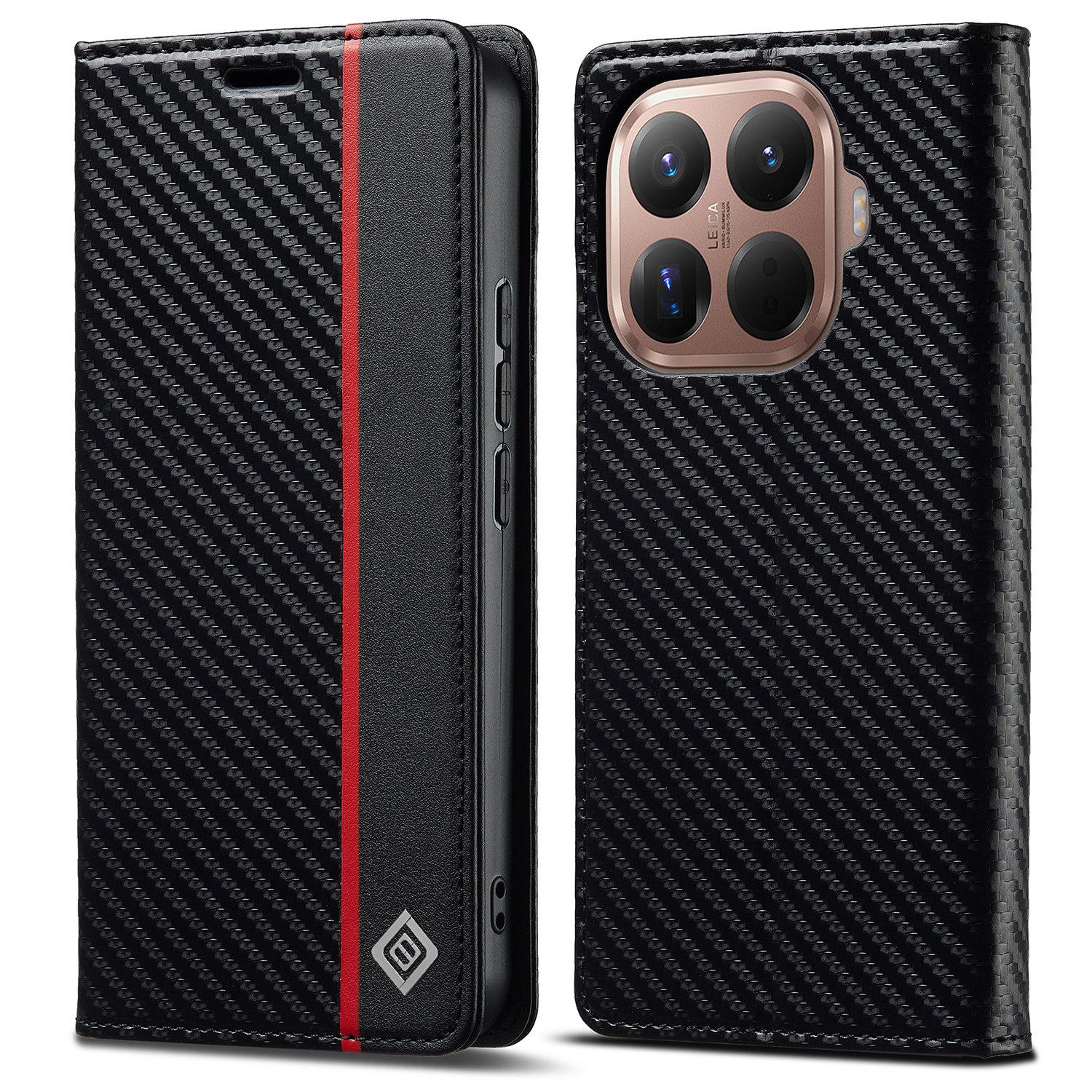 

LC.IMEEKE For Xiaomi 15T Pro Wallet Case Carbon Fiber Texture Leather Phone Cover