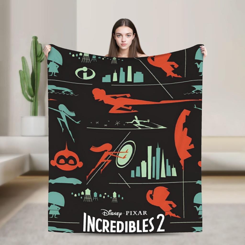 Gli Incredibili Mr. Incredibile Coperta Copriletto Flanella Cartone Animato Elastigirl Coperta Morbidissima per Letti Divani Trapunte