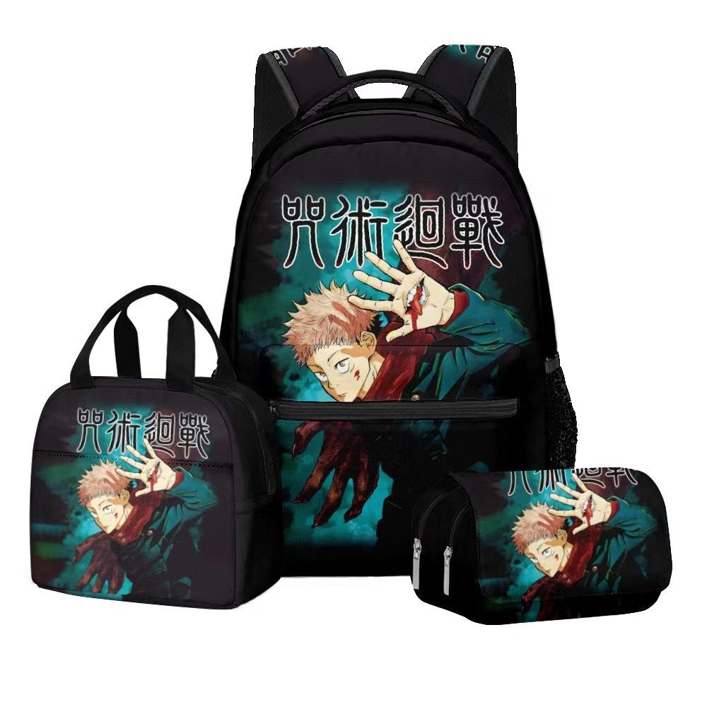 Jujutsu Kaisen Dreiteiliges Schülerrucksack-Set