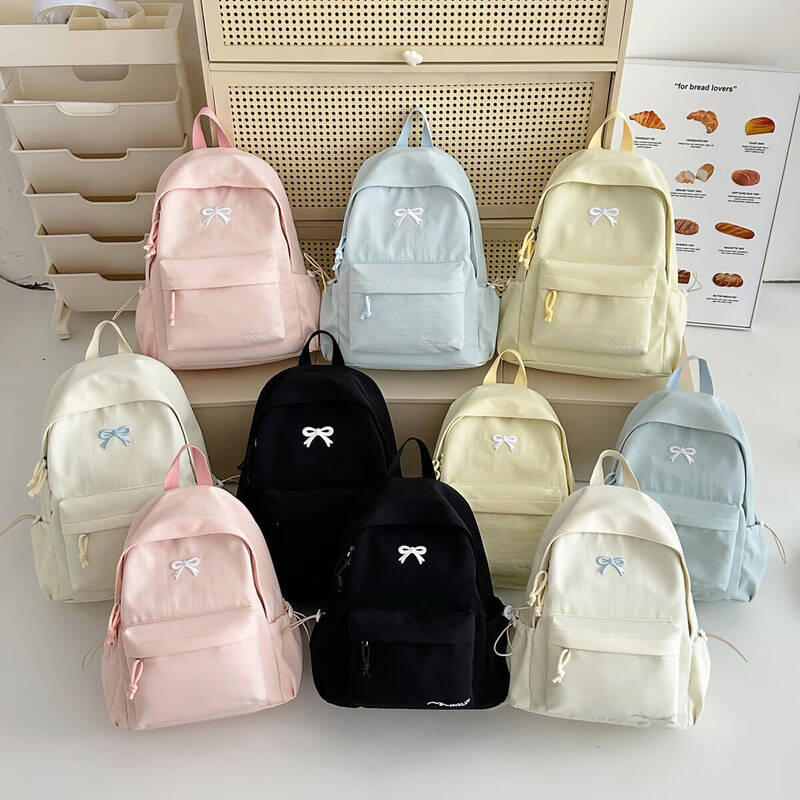New Stylish Embroidered Backpack Korean Japanese Style Cute Casual School Bag for Girls Students Daily Commute Travel Bag