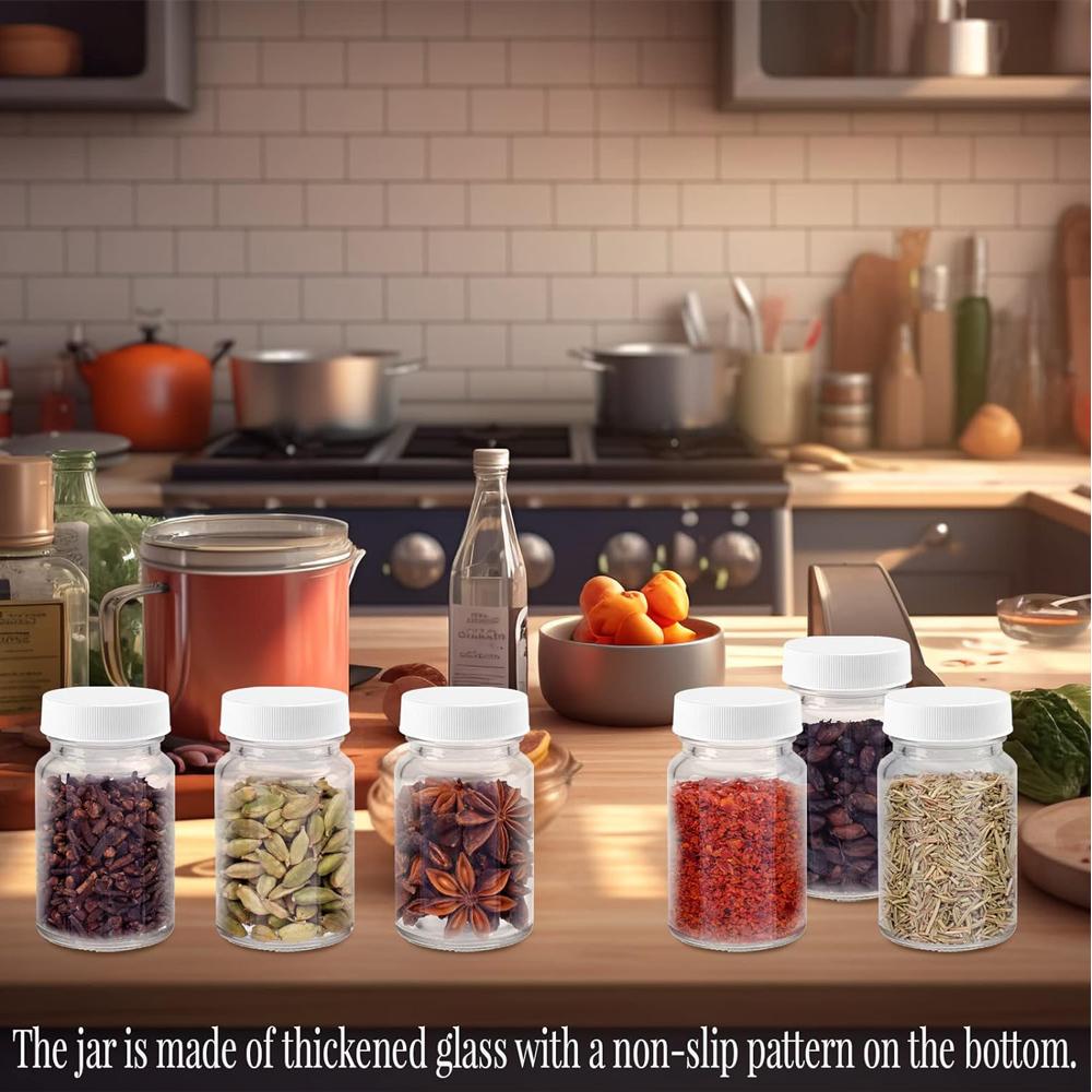 2oz Glass Shot Bottles, Reusable Small Mason Jar Shot Glasses Cute Juice Bottles Storage Container with Leak Proof Lids