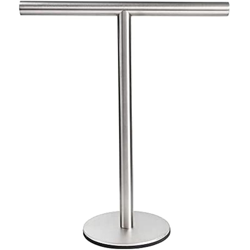 

ABJI-Bathroom Hand Towel Holder Stand T Shape Hand Towel Holder Stand 304 Stainless Steel For Bathroom Kitchen Countertop серебряный