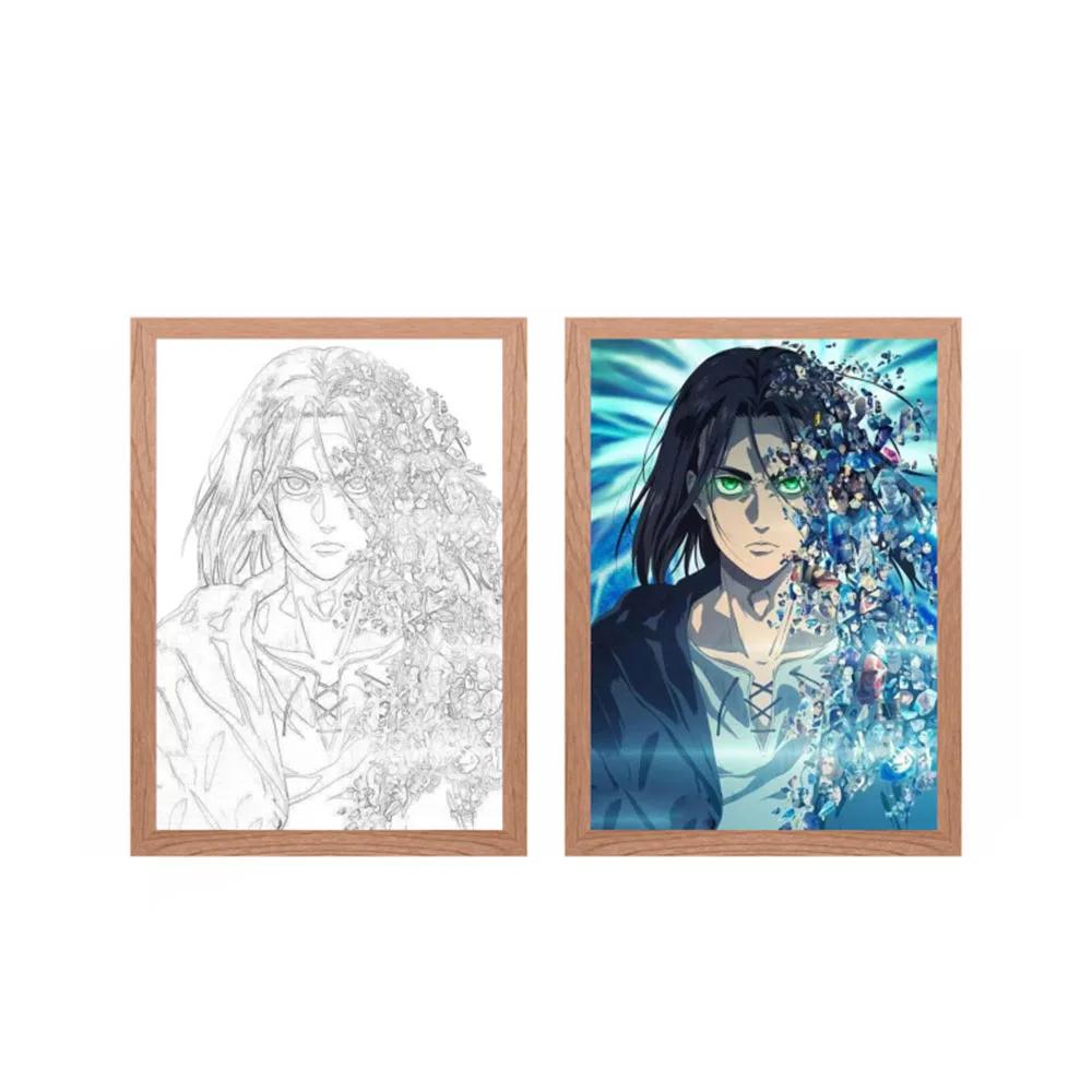 Hot INS Anime Attack On Titan LED Night Light Colorful USB Plug In Three Color Lighting Surprise Desk Lamp Christmas Gift Toy