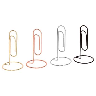 Clip Creativo Hueco con Base Metálica Portatarjetas de Lugar Portapapeles Portanotas Soporte para Notas Tarjetas de Fotos Papel D