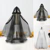 Halloween Cosplay Cloak Ghost Mesh Hooded Drawstring Pleated Floor Length Gothic Medieval Performance Capes Costumes Carnival Coat