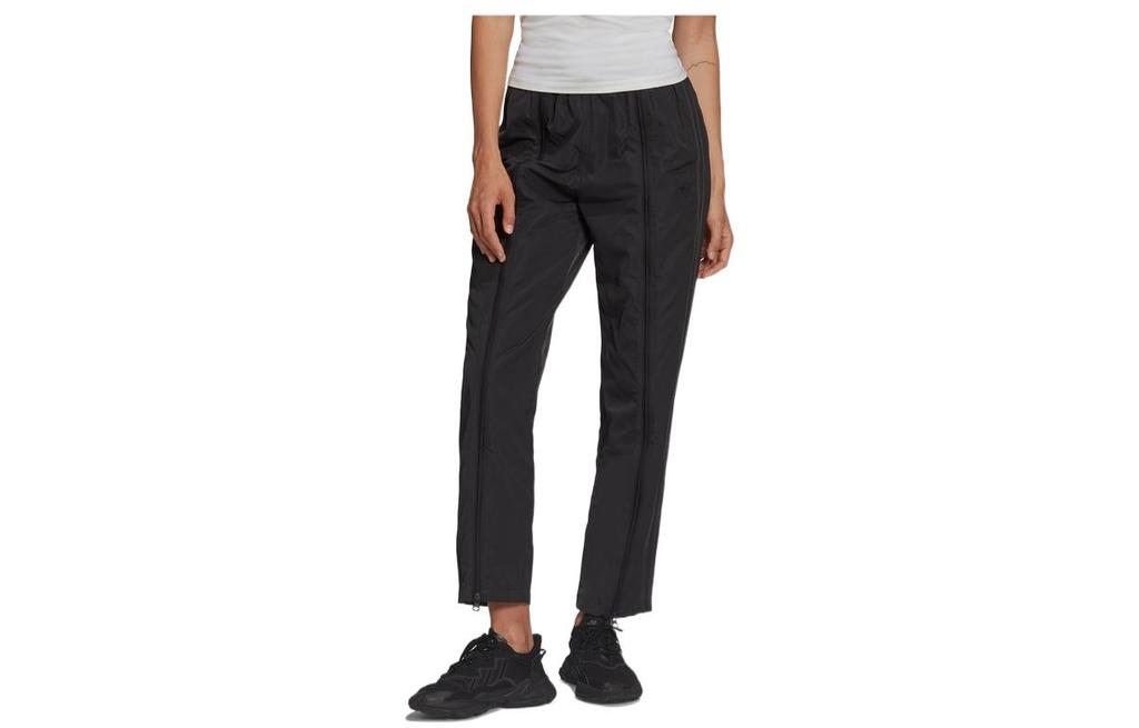 Adidas Originals Knitted Sweatpants Women's Black Moderate Straight Fit Pants HF7429