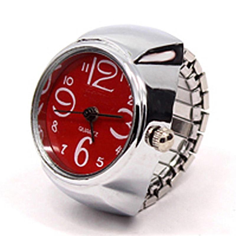Fashion Creative Steel Round Elastic Quartz Finger Ring Watch Lady Gift Girl