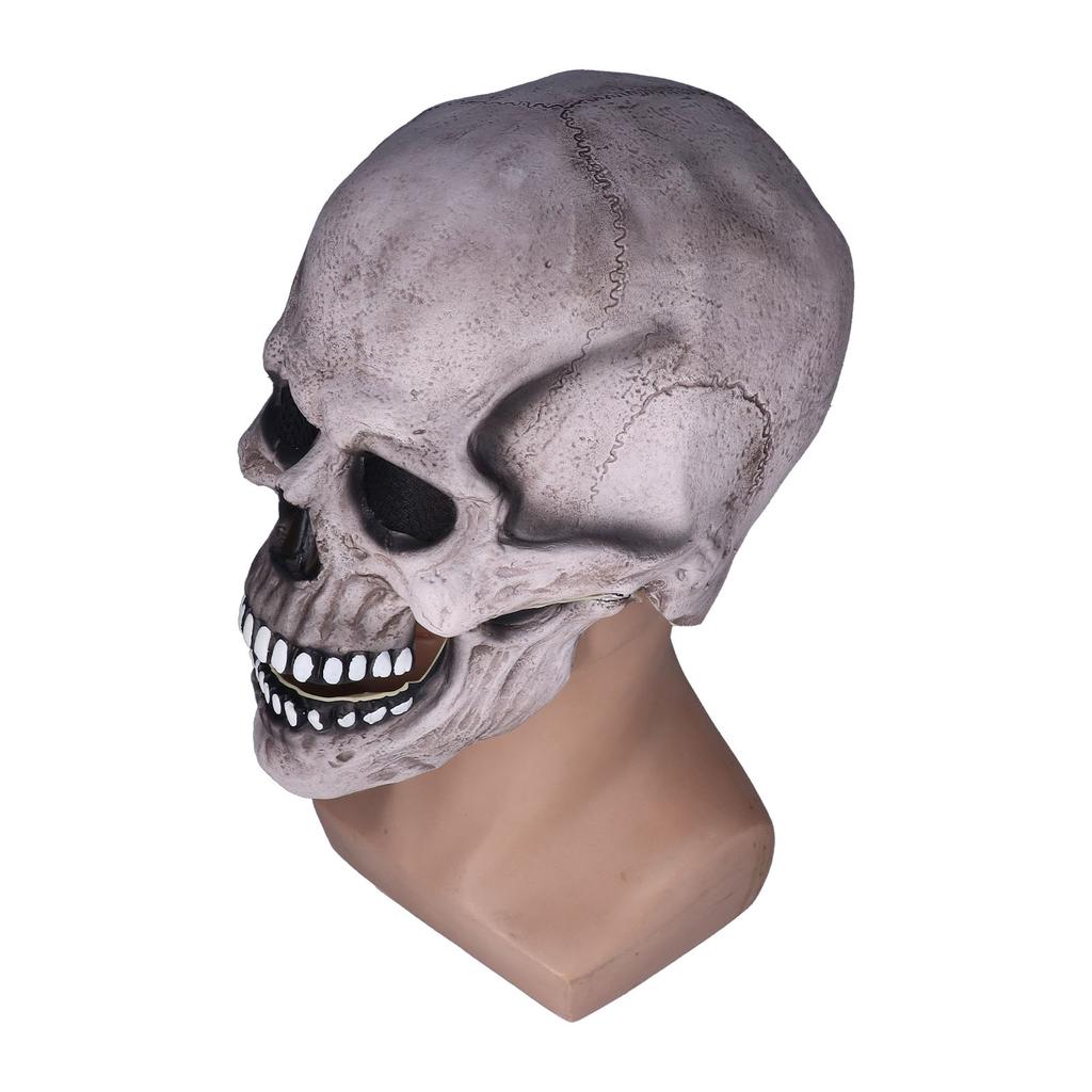 Scary Skull Mask with Movable Jaw Flexible Latex Halloween Costume Party Props Cosplay Accessory