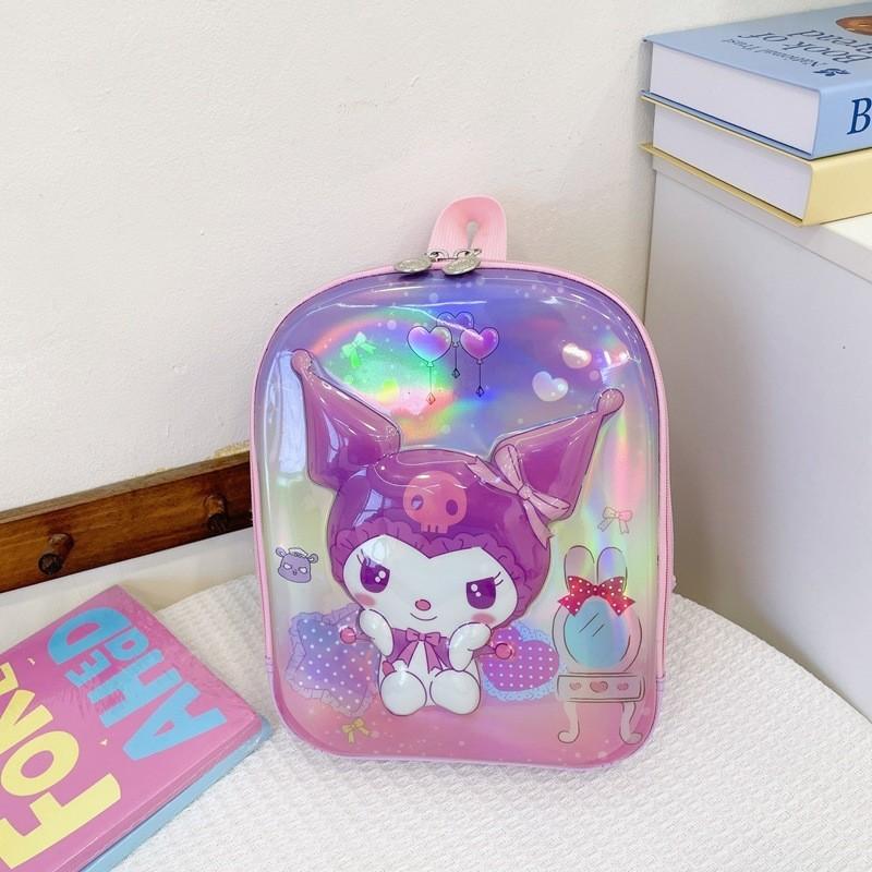 Adorable Cartoon Lightweight Kindergarten Backpack For Children Fashionable And Stylish Pink Kuromi