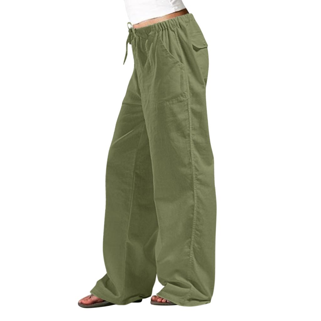 Women's High Waist Loose Cotton Linen Streetwear Pants